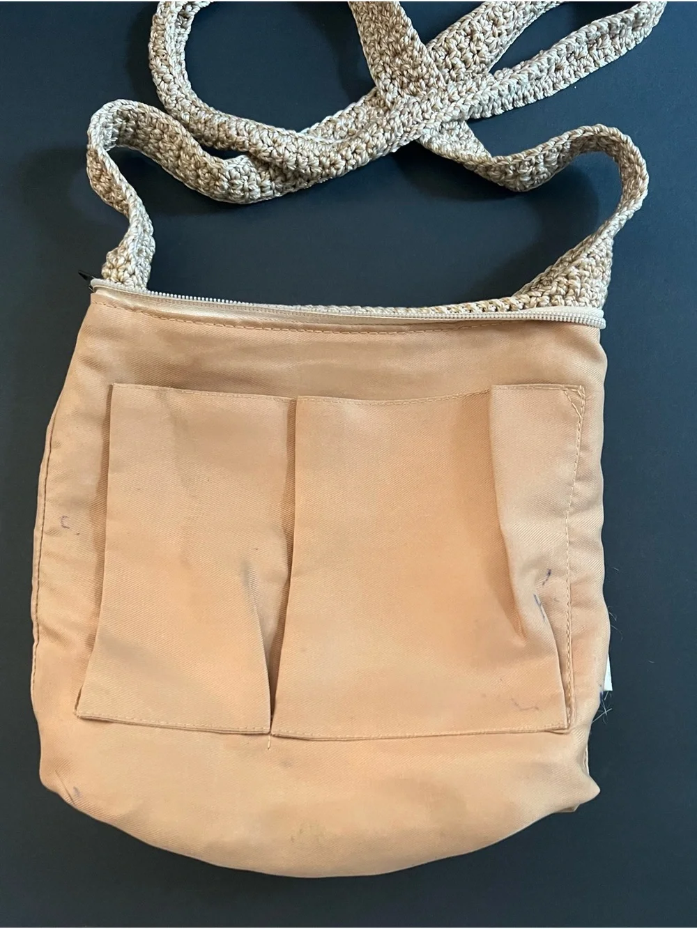 The Sak Neutral StripesCrochet Crossbody Bag